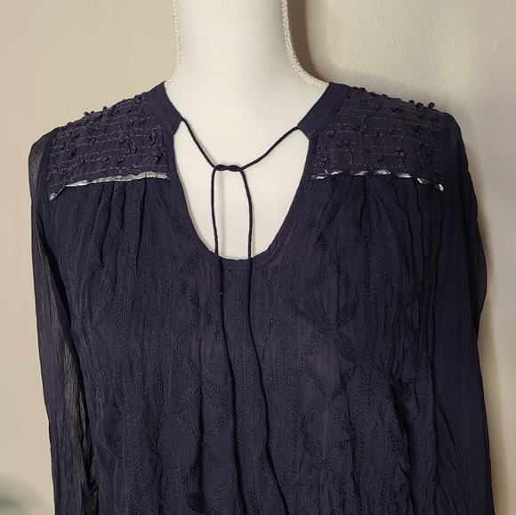 Anthropologie Tiny Sheer Long Sleeve Top - Picture 6 of 8